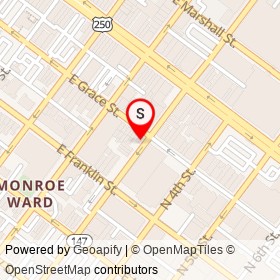 Valentino's on East Grace Street, Richmond Virginia - location map