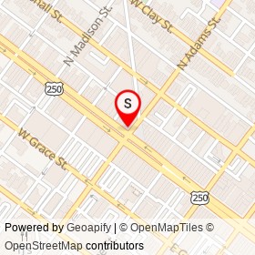 It's a Man's World on West Broad Street, Richmond Virginia - location map