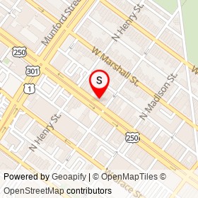 Unwind Hookah Lounge on West Broad Street, Richmond Virginia - location map