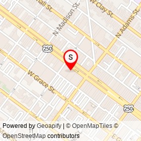 Metro Sound and Music on West Broad Street, Richmond Virginia - location map