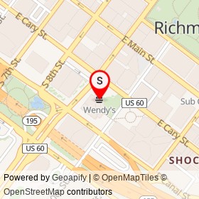 Wendy's on East Cary Street, Richmond Virginia - location map