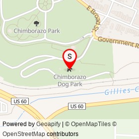 Chimborazo Dog Park on Brown Way, Richmond Virginia - location map