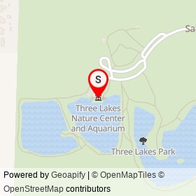 Three Lakes Nature Center and Aquarium on Sausiluta Drive,  Virginia - location map