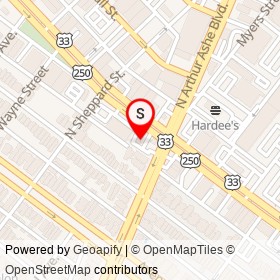 Chanello's Pizza on West Broad Street, Richmond Virginia - location map