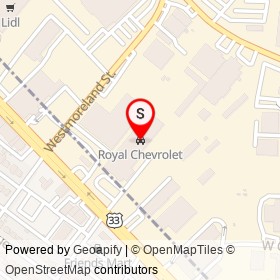Royal Chevrolet on West Broad Street, Richmond Virginia - location map