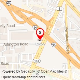 Exxon on North Arthur Ashe Boulevard, Richmond Virginia - location map
