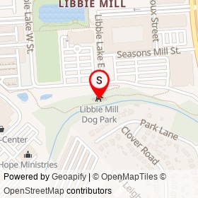 Libbie Mill Dog Park on Jordan's Branch Trail, Lakeside Virginia - location map