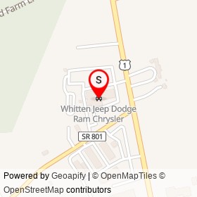 Whitten Jeep Dodge Ram Chrysler on Washington Highway, Ashland Virginia - location map