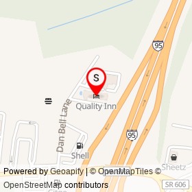 Quality Inn on Dan Bell Lane, Thornburg Virginia - location map