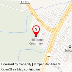 Cold Stone Creamery on Southpoint Parkway, Fredericksburg Virginia - location map