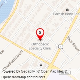 Orthopedic Specialty Clinic on Wellford Street, Fredericksburg Virginia - location map
