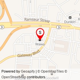 Wawa on Gateway Boulevard, Fredericksburg Virginia - location map
