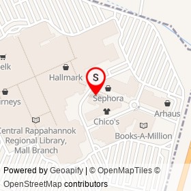 Rush Hour Live Escape Games on Mall Court, Fredericksburg Virginia - location map