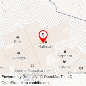 JCPenney on Mall Court, Fredericksburg Virginia - location map