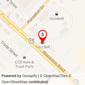 Taco Bell on Warrenton Road,  Virginia - location map