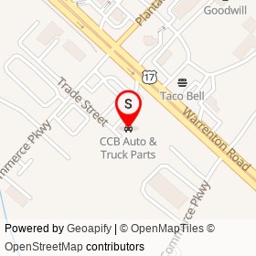 CCB Auto & Truck Parts on Trade Street, Fredericksburg Virginia - location map