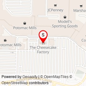 The Cheesecake Factory on Potomac Mills Circle, Woodbridge Virginia - location map