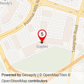 Staples on Potomac Mills Road, Dale City Virginia - location map