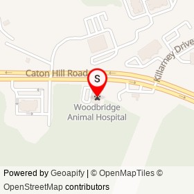 Woodbridge Animal Hospital on Caton Hill Road, Woodbridge Virginia - location map