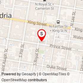 Old Town Books on South Royal Street, Alexandria Virginia - location map