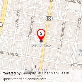 District Taco on South Washington Street, Alexandria Virginia - location map