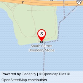 South Corner Boundary Stone on Woodrow Wilson Bridge (Local), Alexandria Virginia - location map