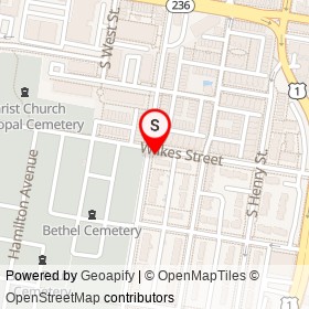 Southwest Number 1 Boundary Marker on Wilkes Street, Alexandria Virginia - location map