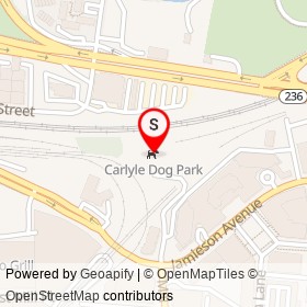 Carlyle Dog Park on Andrews Lane, Alexandria Virginia - location map