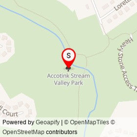 Accotink Stream Valley Park on , Mantua Virginia - location map