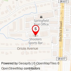 Shooters Sports Bar on Spring Garden Drive, Springfield Virginia - location map