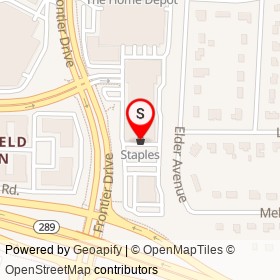 Staples on Frontier Drive, Springfield Virginia - location map
