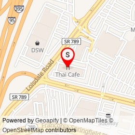 Thai Cafe on Loisdale Road, Springfield Virginia - location map